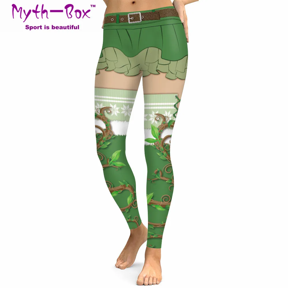 

Christmas Women Sport Leggings Winter Festival Trouser Plant Printed Gym Pants Santa Claus Cospaly Costume Capris Fitness Tights