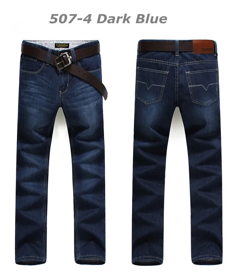 Denyblood/джинсы размера плюс с темными потертостями, мужские синие и черные Стрейчевые джинсы, узкие прямые классические повседневные штаны, мужские брюки 507 - Цвет: 50704