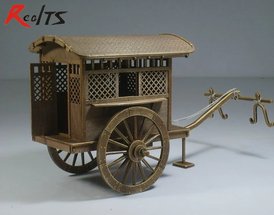ФОТО RealTS Chinese ancient horse-drawn vehicle series Qin and Han Dynasties gharry Model Sidecar assembly kit