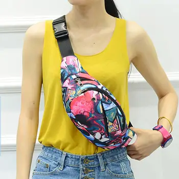 

Sports Women Crossbody Chest Bag Zipper Waist Bag with Earphone Hole Fanny Pack