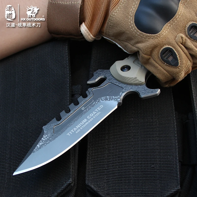 Комплект Электронных компонентов HX для активного отдыха и охоты Ножи для кемпинга инструменты тактические ножи полный фиксированным лезвием Ножи+ оболочка, 440c Сталь лезвие, G10 ручка 58HRC
