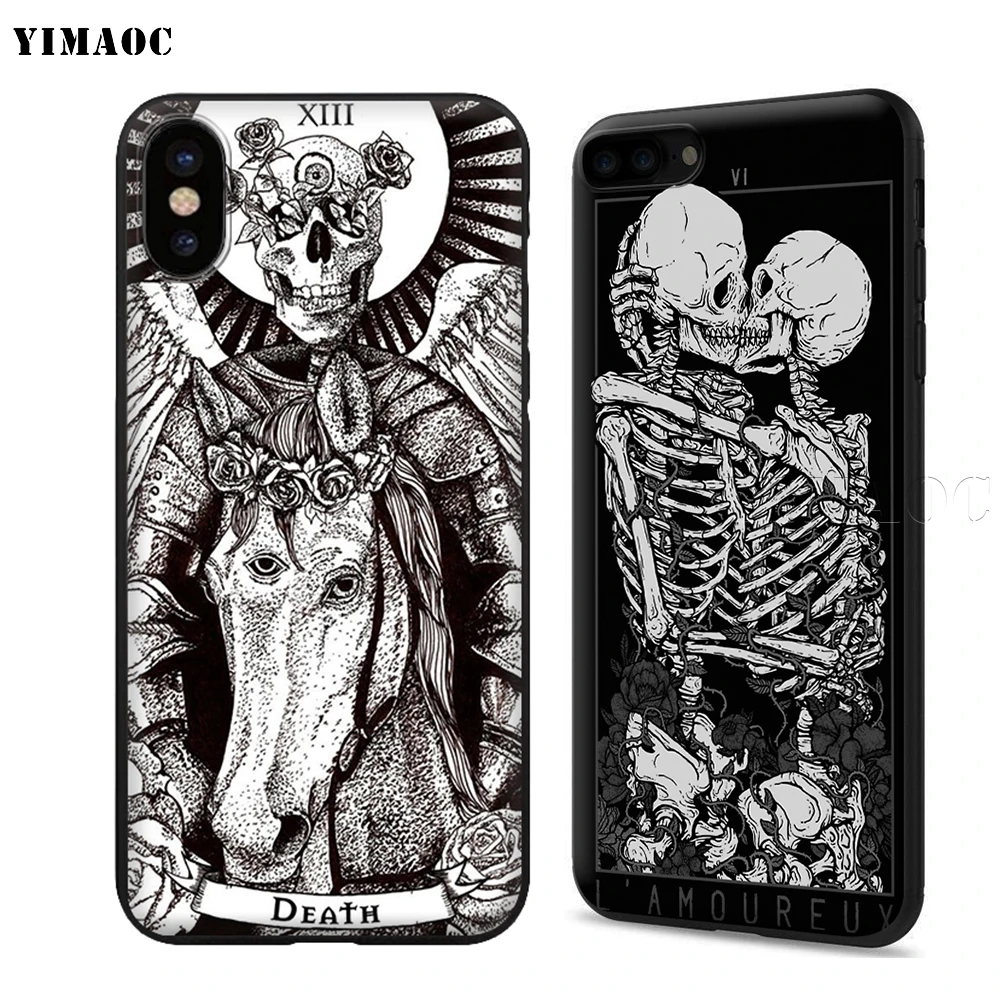 Силиконовый мягкий чехол YIMAOC Death Tarot для iPhone 11 Pro XS Max XR X 8 7 6 6S Plus 5 5S SE