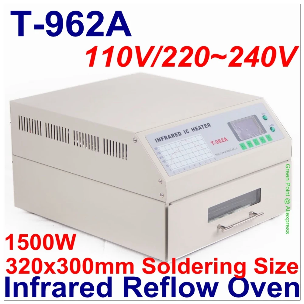 

Authorized PUHUI T-962A Infrared IC Heater T962A Desktop Reflow Oven BGA SMD SMT Rework Sation T 962A Reflow Wave Oven
