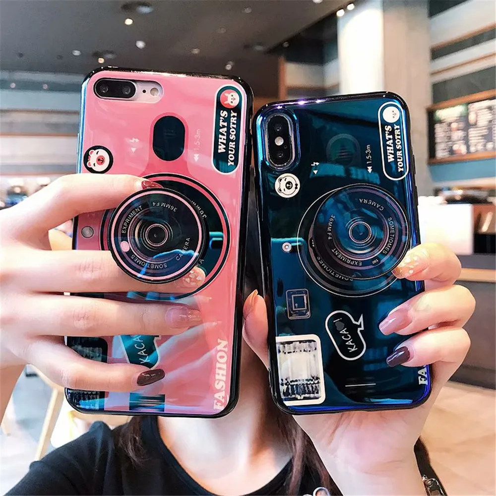 

Blue-ray Camera case for Xiaomi Mi 9 8se 5X A1 A2 MIX2 MAX2 3 Pro NOTE3 Redmi 7 Y3 Note 7 6 5 Pro soft cover Lanyard and Bracket