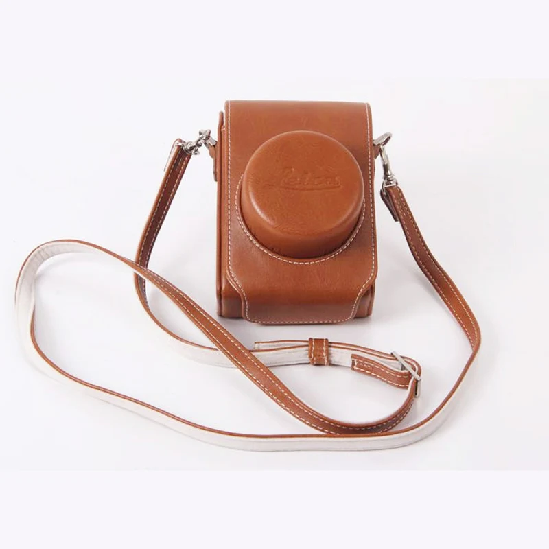 Ceny Przenośna kamera torba PU skórzany pokrowiec do Leica D LUX 7 D LUX7 D LUX6 D LUX5 D5 d lux typ109 futerał na aparat pokrywa z paskiem na ramię