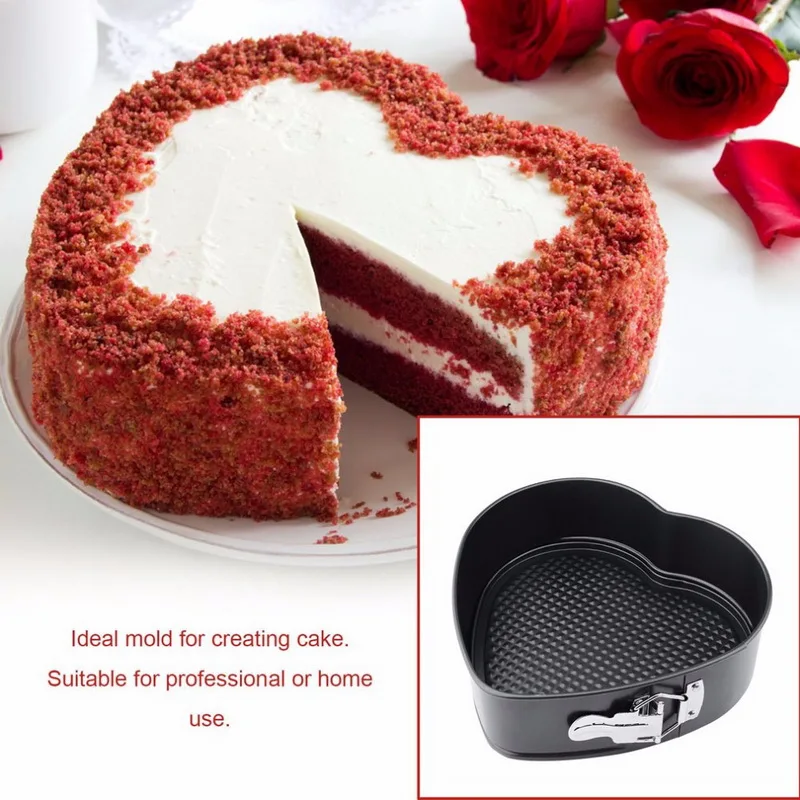 Urijk 3 шт. круглые/сердца/квадратные антипригарные Пружинные сковороды съемные нижние формы для выпечки карбоновые стальные формы для торта Формы для выпечки торта