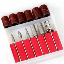 6 шт./лот ногтей сверла Комплект файл Нержавеющая сталь ногтей шлифовальные ленты электрические маникюрные дрели аксессуар Замена Комплект