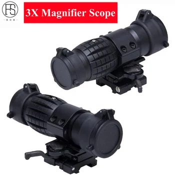 

Hunting Shooting Accessories 3x Magnifier Scope Tactical Optics Scope Military Airsoft Gun Magnifying Scope Matt Black 20mm Rail