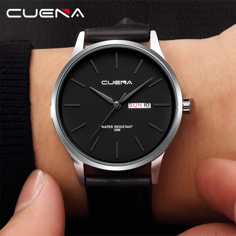 Мужские часы Hodinky Relojes модные простые деловые высококачественные с кожаным