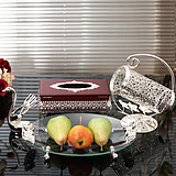 Европейский цинковый сплав серебро Резьба Цветок диск фрукты чаша трофей домашнего интерьера украшения Роскошные KTV фрукты peel чаша