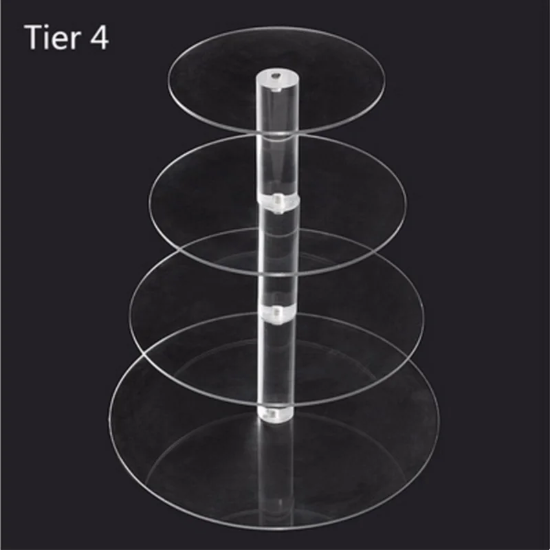 3/4/5 уровней чистые полировщики акрила инструменты для тортов кондитерские изделия Стенд круглые чашки кекс держатель одежда для свадьбы, дня рождения события Sugarcrafts д Дисплей стенд