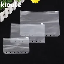 Kicute из прозрачного ПВХ файл A5 A6 A7 мелочей хранитель для 6 отверстий с отрывными листами, спиральный записная книжка, планировщик, записная книжка для составления расписания толстой тетради