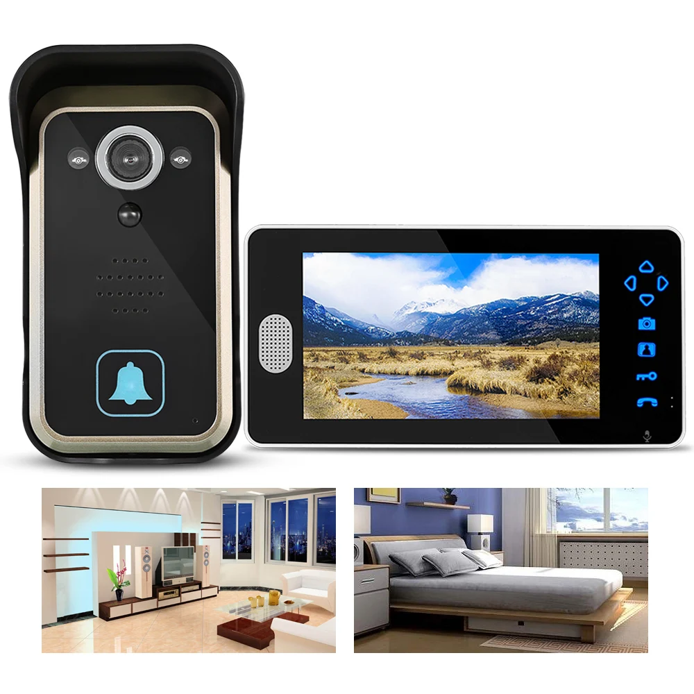 7 inch 2.4GHz Digital Wireless Door Phone Doorbell Night