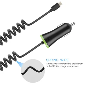 

12/24V FAST Rapid Car Charger Type C USB-C Charging Adaptor For Samsung S8 Plus Androidcan Charge 2 Devices Car Styling
