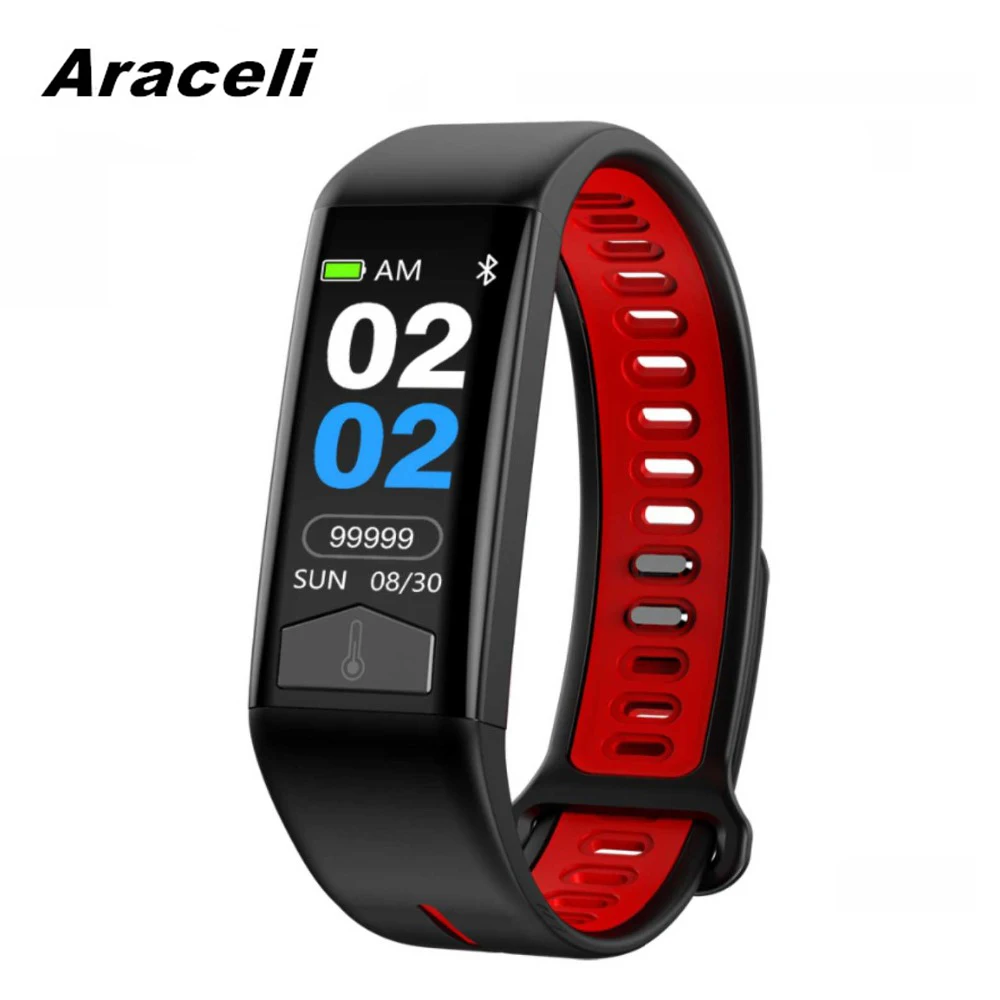 

T02 Smart Bracelet Waterproof Wristband Heart Rate ECG Monitor Smart Band Weather Display Body Temperature T02 Smart Bracelet