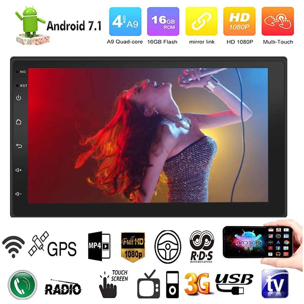 

7 Inch Quad Core HD Bluetooth Player Car Portable MP5 Android Universal Radio Screen GPS Navigation