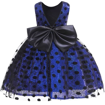 

Princess Flower Girl Sequin Dot Big Bow Dress Summer Tutu Wedding Birthday Party Kids Dresses For Girls Children's Costume dress