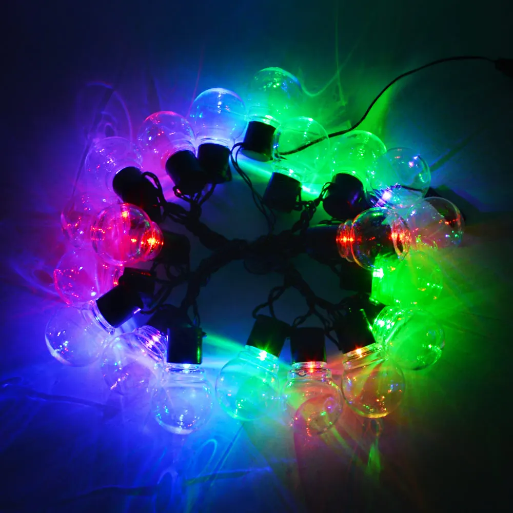 Марочные шарики edison лампа 10/20 светодиодный Глобус гирлянда светодиодный светящаяся садовая гирлянда Сказочный свет 220 В ЕС вилка огни для Свадебная Рождественская вечеринка - Цвет: Colorful Clear