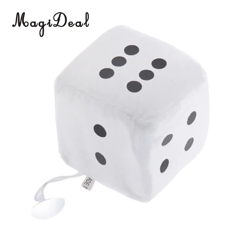 4 inch Soft Stuffed Plush Toys Dice Cube Car Window Mirror Hanger Sticky Decor Birthday Party Favors Novelty Toys Gift 10x10x10