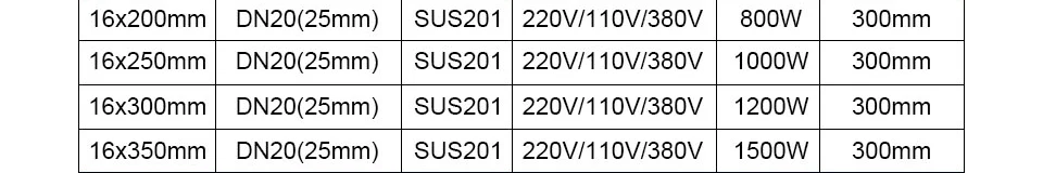 LJXH 201SUS двойной резьбовое соединение патронного нагревателя Нагревательный элемент DN20 нить 16x200/250/300/350 мм трубки Размеры AC110V/220 V/380 V