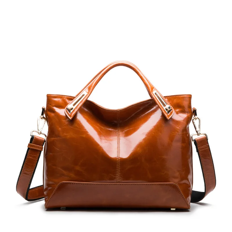 New Women Leather Handbags Brands Oil Wax Shoulder New Women Leather Handbags Brands Oil Wax Shoulder Bag Messenger Bags European American Style Tote In From Luggage