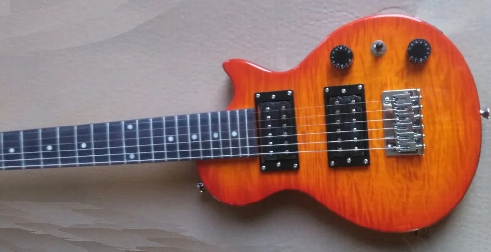good quality flame maple top mini electric guitar travel electric