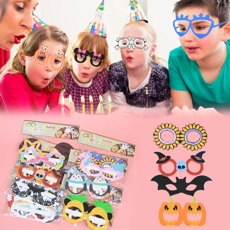 Children's Birthday Party Supplies Baby Decorative Masks Festival Dress Up Halloween Goggles Atmosphere Paper Funny Mask qq039 (6)