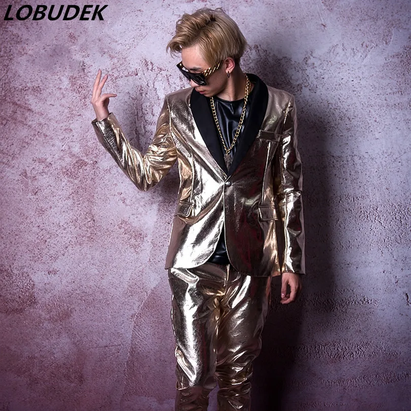 Мужской костюм для похода в ночной клуб Tide синий Модный подиума|male suit set|male suitsdj