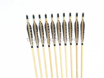 

6/12/24pcsTurkey Feathers Fletching Practice Arrows wooden Shaft Archery Target Arrows with Practice Silver Points