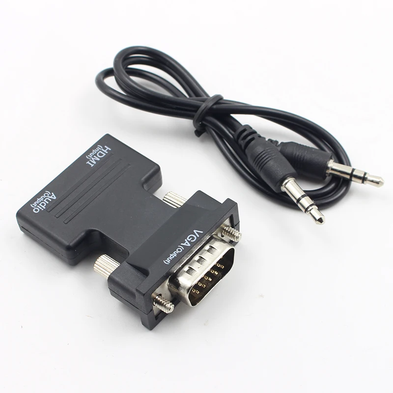 Kebidu HDMI-VGA Женский-Мужской мини-адаптер конвертер с аудио адаптером кабель Поддержка 1080P выходной сигнал
