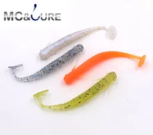 MCLURE 10pcs/lot Fishing Soft Lures 80mm/2g Artificial Loach Fishing Bait Swimbait T Tail Soft Worm Fishing Tackle