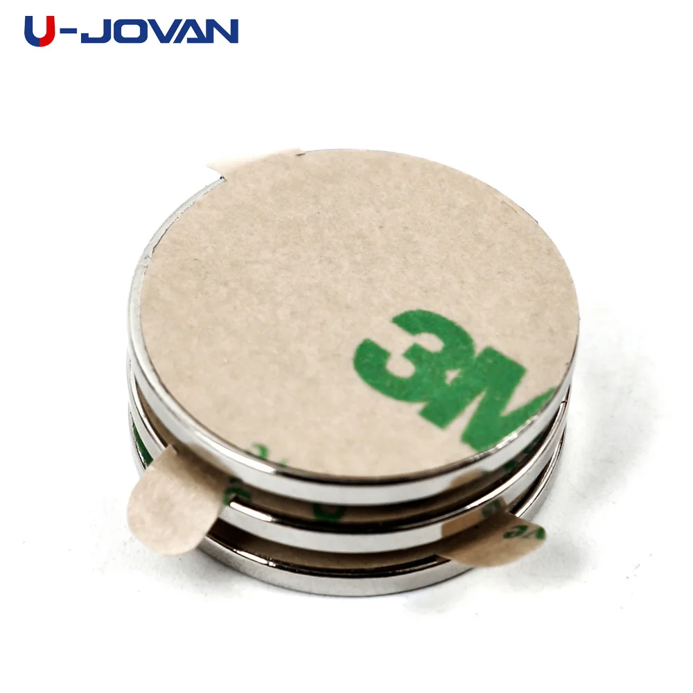 

U-JOVAN 3pcs 25 x 2 mm N35 Strong Neodymium Magnet 25x2mm Rare Earth Permanet Magnets Craft with 3M Adhesive 25*2mm