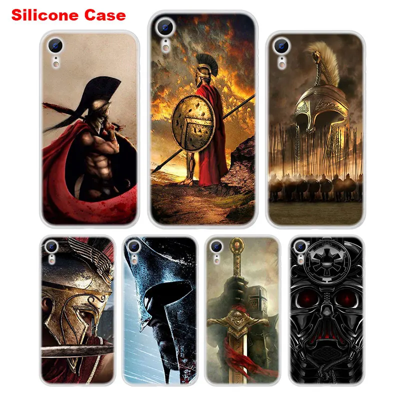 

Matte Silicone Case Saga Spartan samurai Style for iPhone XS XR Max X 8 7 6 6S Plus 5 5S SE Phone Case Cover