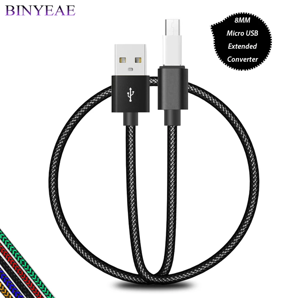 

25cm 2/3 Meter 8mm Long Micro USB Charging Cable For Oukitel C8 Leagoo Kiicaa Power Blackview BV6000 Phone Charger Cabel Cord