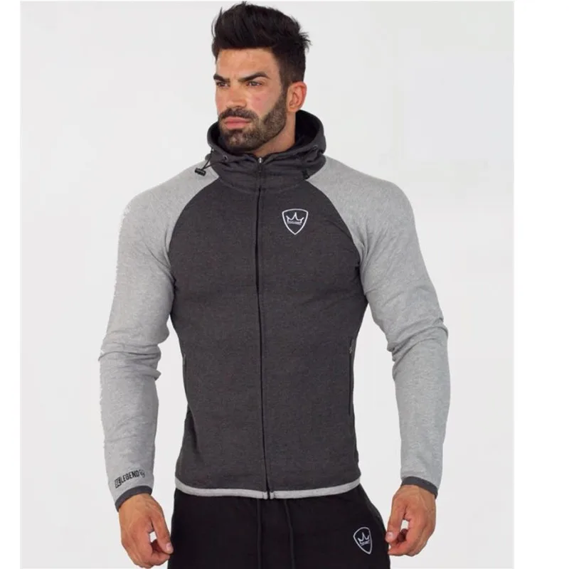 2018 Men gyms Hoodies Brand Clothing Men Hoody Zipper Casual Sweatshirt Muscle font b Men s