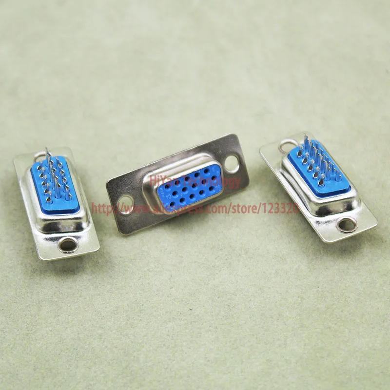 

(10pcs/lot) DB15 3Rows Parallel Port 15 Pin D Sub Female 15 Way Wire Solder Connector DB15 Socket Plug VGA Adapter
