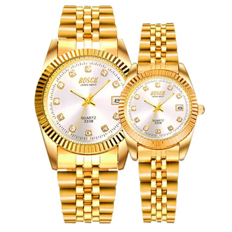 BOSCK модные парные наручные часы для мужчин s золотые Роскошные брендовые ЖЕНСКИЕ НАРЯДНЫЕ часы Reloj часы для мужчин Relogios Masculinos