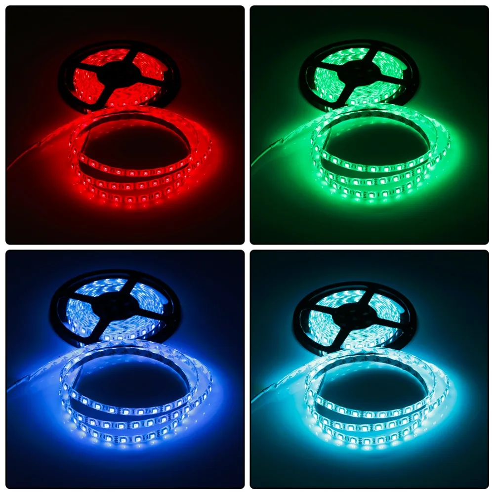 2017 светодиодный MO SMD 5050 RGB Водонепроницаемый IP65 5 M AC/DC 12 V осветительные полосы|12v led