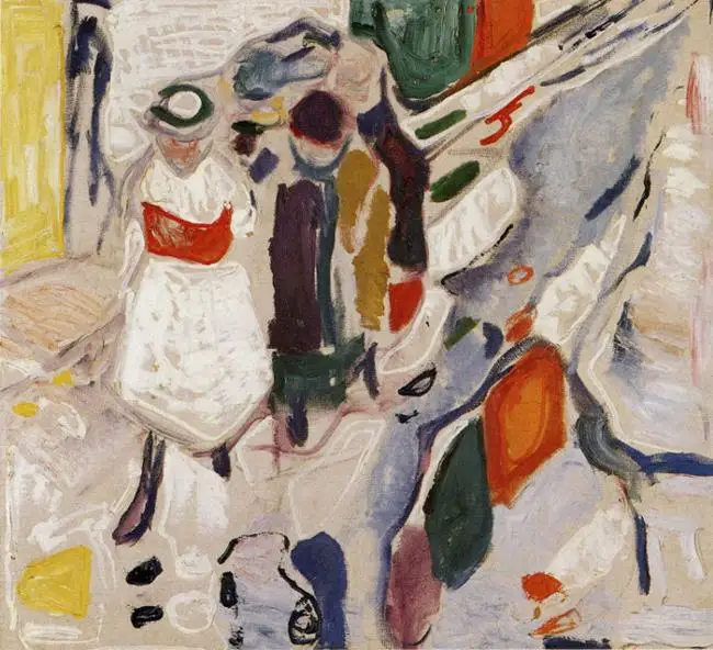 

100% handmade Oil Painting Reproduction on Linen Canvas,Free DHL Shipping,High quality,children-in-the street by Edvard Munch,