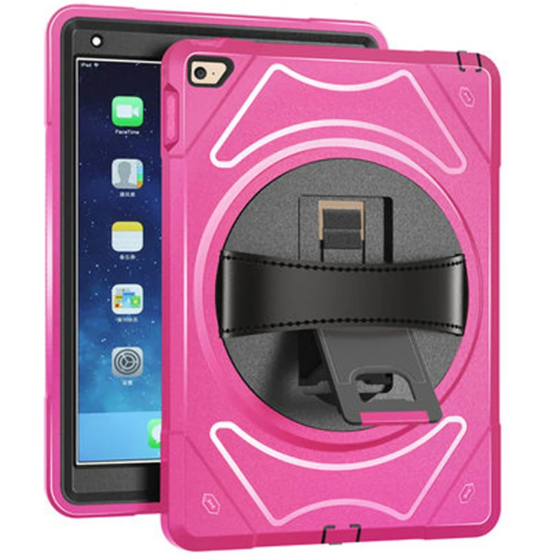 

For iPad Air 1 2 Case Kids Adult Business Project Construction with Hand Shoulder Strap Stand Shockproof Full Protective Shell