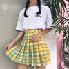 New! Rainbow Plaid Skirt Women Kawaii Harajuku Mini Pleated Skirt Korean Uniform Midi Skirt Cute High Waist Sexy Female Bottoms ► Photo 3/6