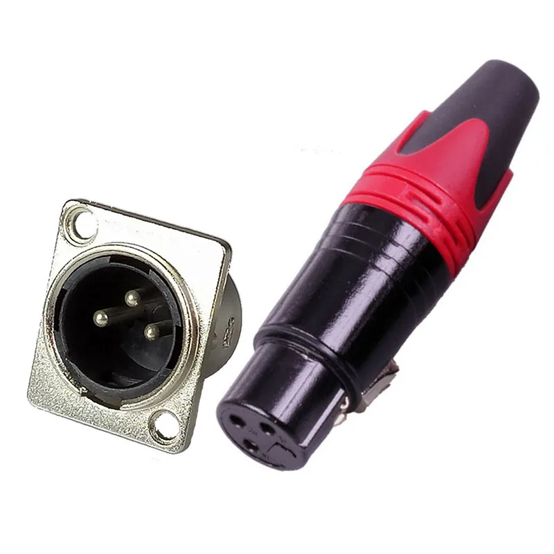 1 компл./лот 3 булавки XLR разъем шт. штекер Панель Крепление Шасси + женский в