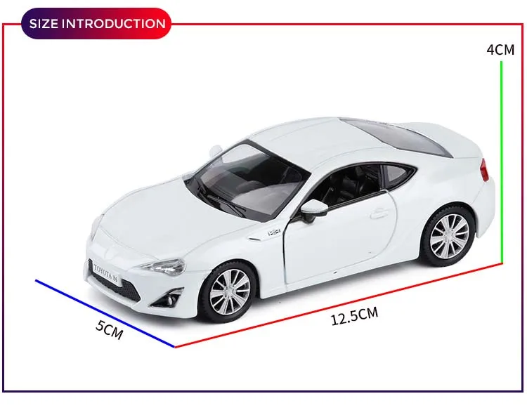 Высокая симуляция RMZ City 1/36 Toyota GT86 классическая модель литья под давлением игрушечная машинка из металлического сплава, отличная модель для детей, подарки