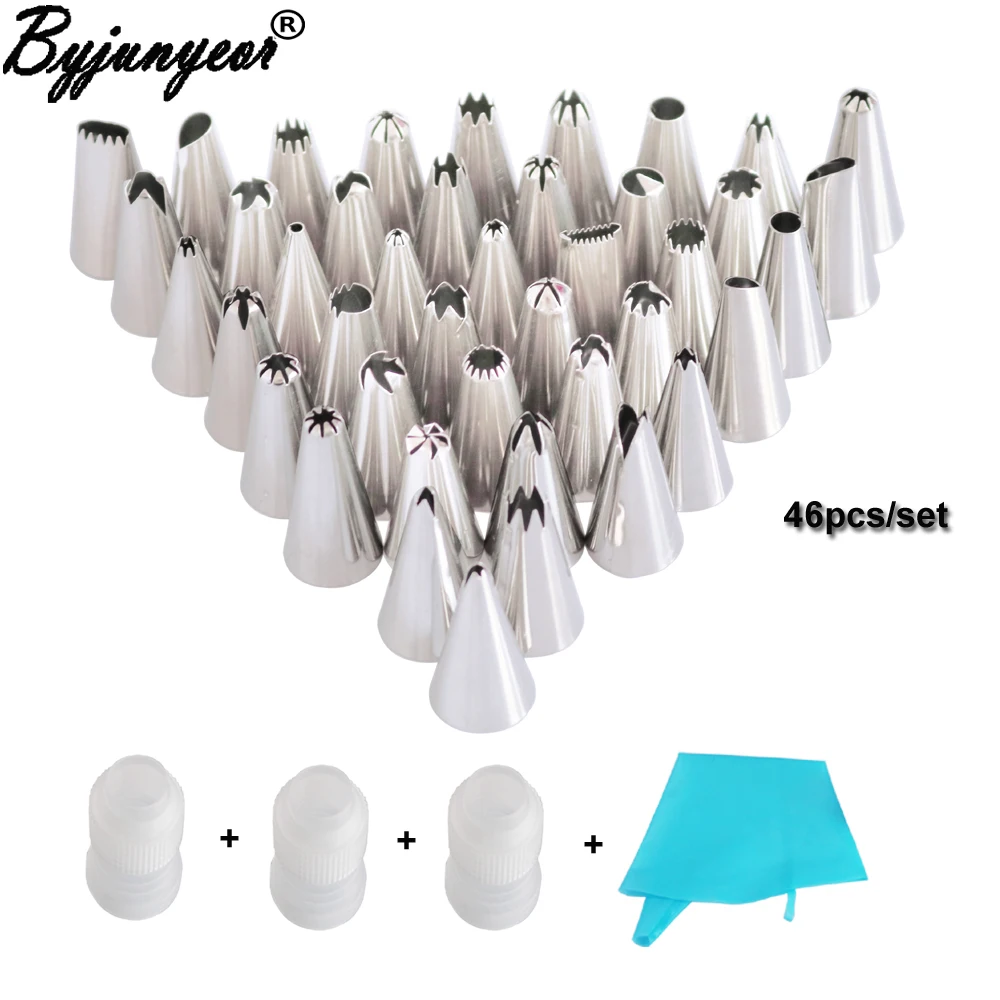 46pcs 304 Stainless Steel Pastry Nozzle Set Cake Decoration Tools
