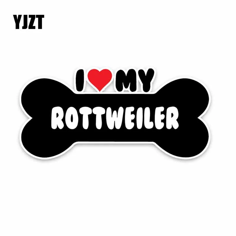 YJZT 15*7 1 см I Heart My Rottweiler Dog Bone ПВХ автомобильный бампер наклейки для автомобиля C1-4157 |