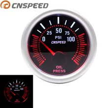 Автомобильный манометр для масла 0~ 100 фунтов/кв. дюйм " 52 мм, Универсальный Белый светодиодный Манометр для измерения давления масла 12 В с датчиком 1/8NPT YC101314
