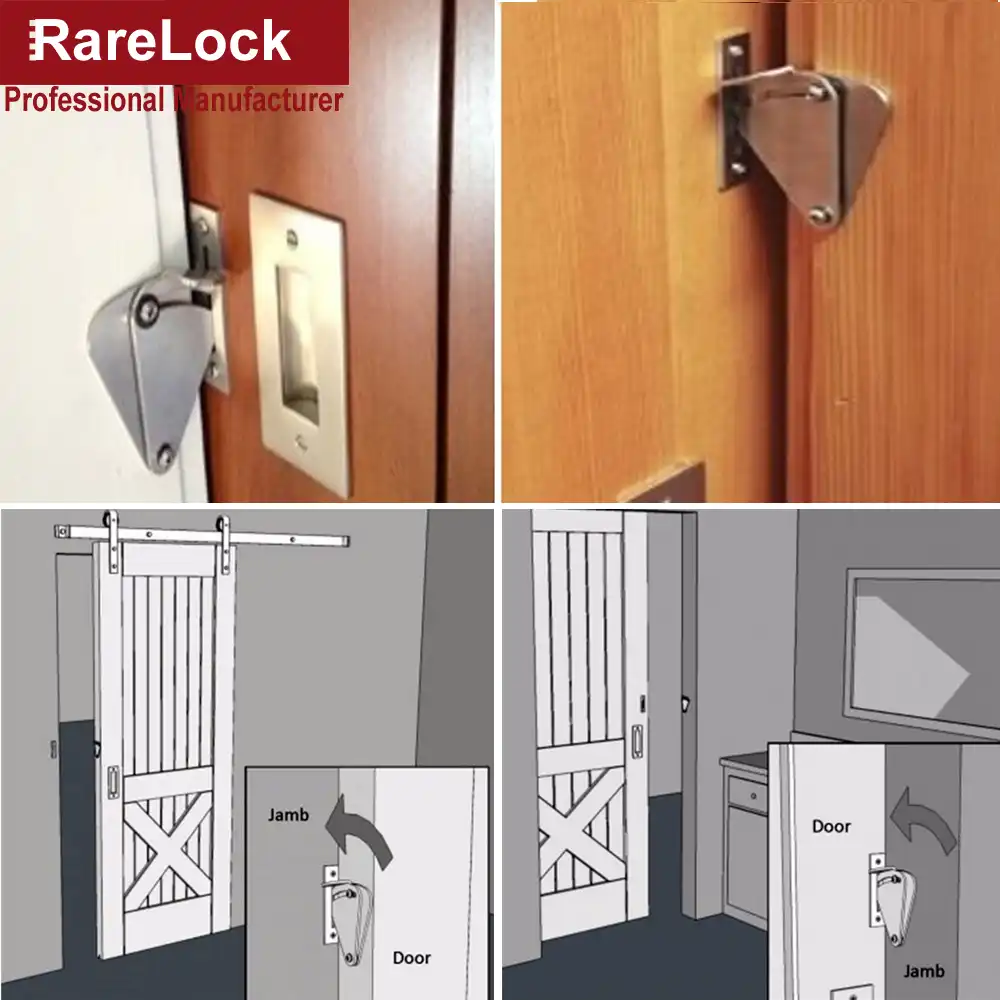 Rarelock Christmas Supplies Barn Door Lock Stainless Simple Easy