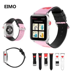 EIMO кожаный ремешок для Apple watch группа 42 мм 38 мм Iwatch полосы серии 3 2 1 пару сердце металлический ремешок с пряжкой аксессуары