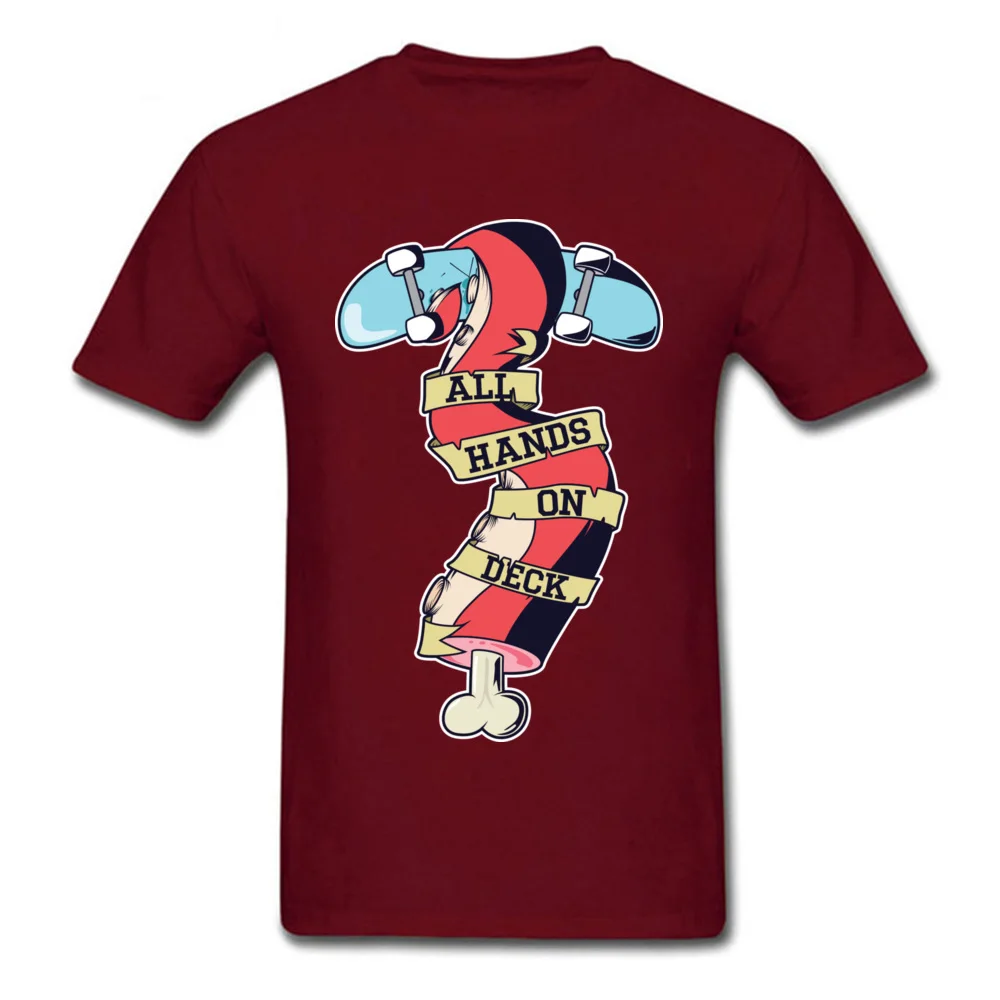 Mens Coupons Design Tops T Shirt Crewneck ostern Day Cotton T Shirts Casual Short Sleeve All Hands On Deck Tops Shirt All Hands On Deck maroon