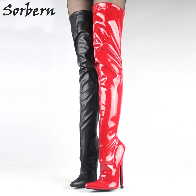 Sorbern Women Boots Plus Size 18CM High Heels Unisex Gay Dance Boots ...